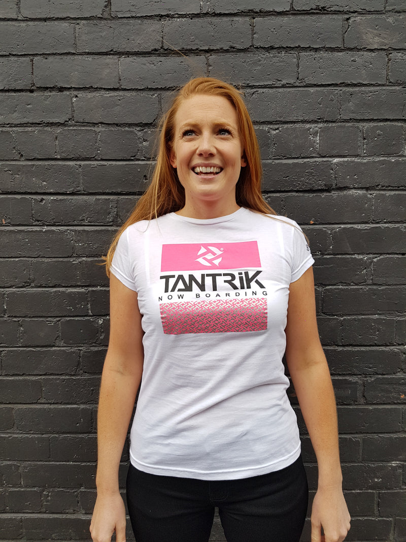 Womens Tantrik NOW BOARDING Tee - Warrior White
