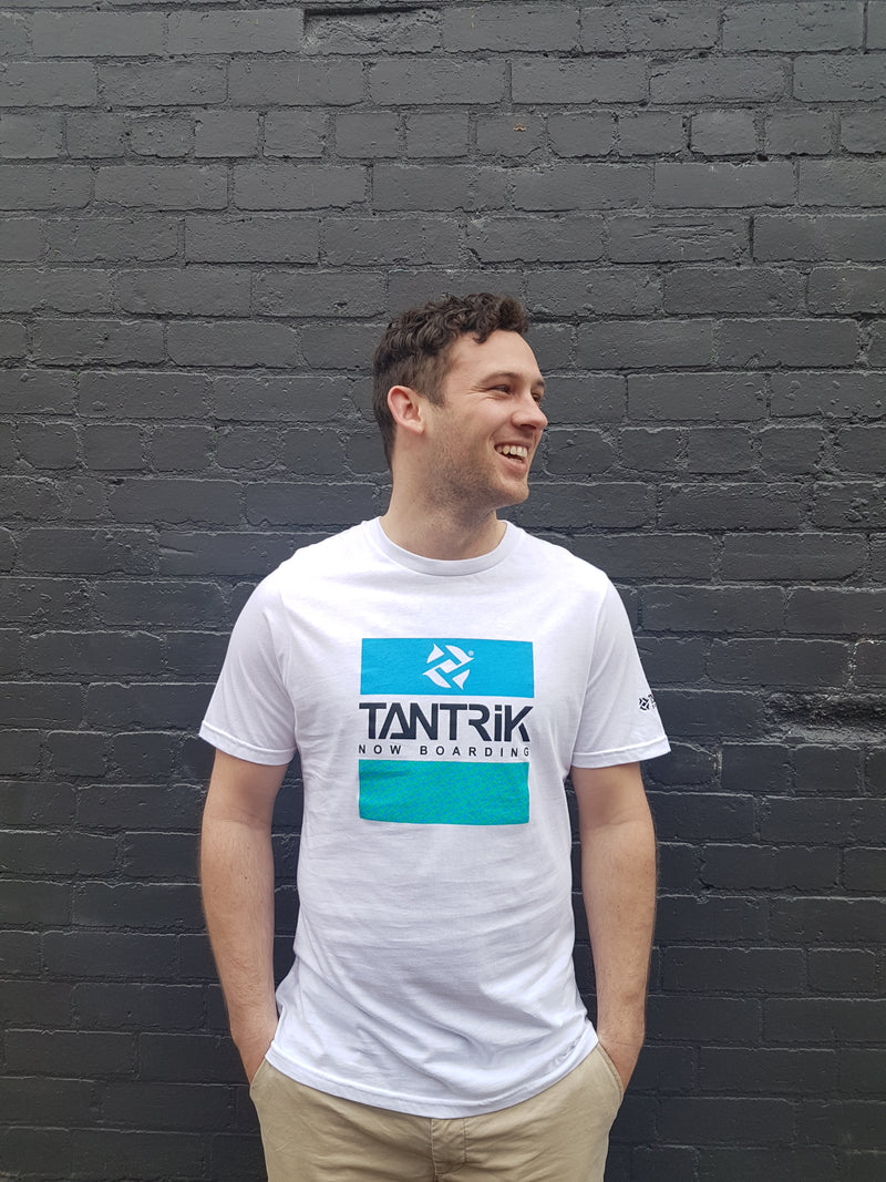Mens Tantrik NOW BOARDING Tee - Warrior White
